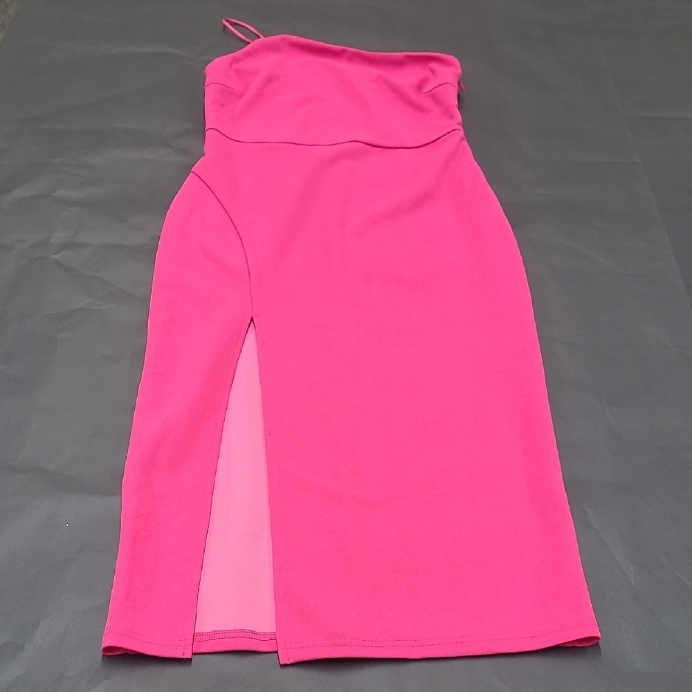 Hello Molly Elegant Pink One-Shoulder Dress With Front Slit Size 8